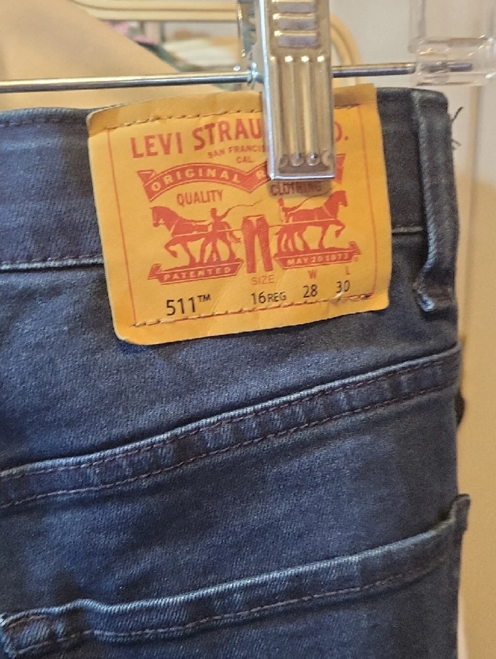 Levi's Women's Straight-Leg Jeans in Dark Blue Denim